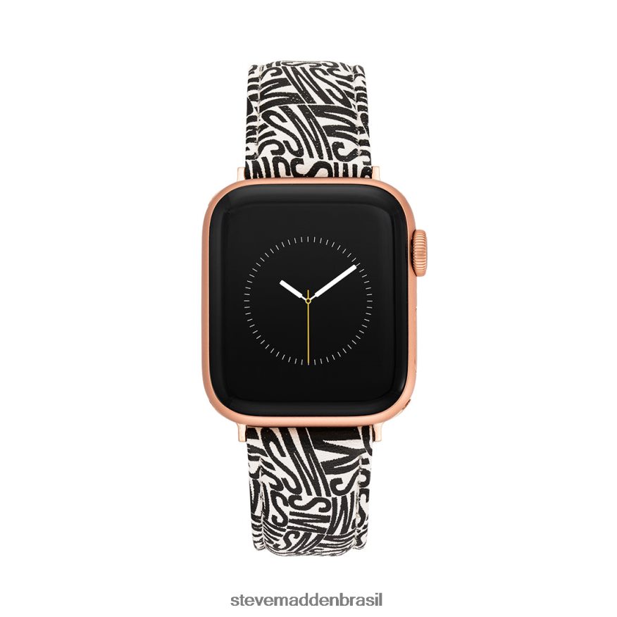 acessório Preto branco unissex Steve Madden pulseira de relógio com logotipo apple watch 38-40 mm ZTFPZH841