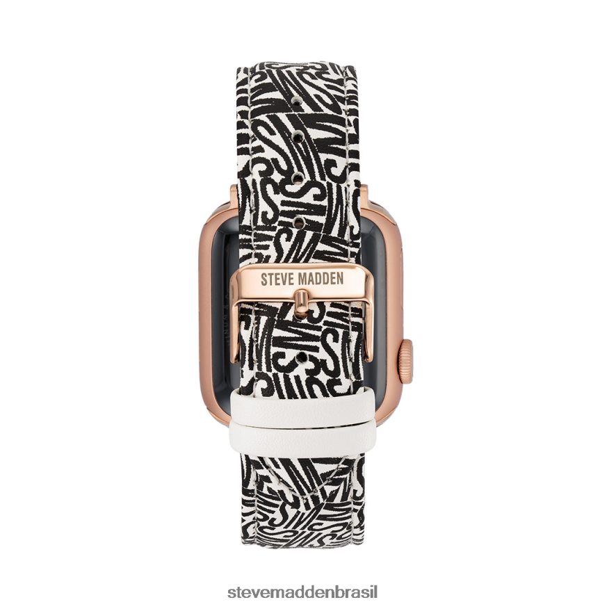 acessório Preto branco unissex Steve Madden pulseira de relógio com logotipo apple watch 38-40 mm ZTFPZH841