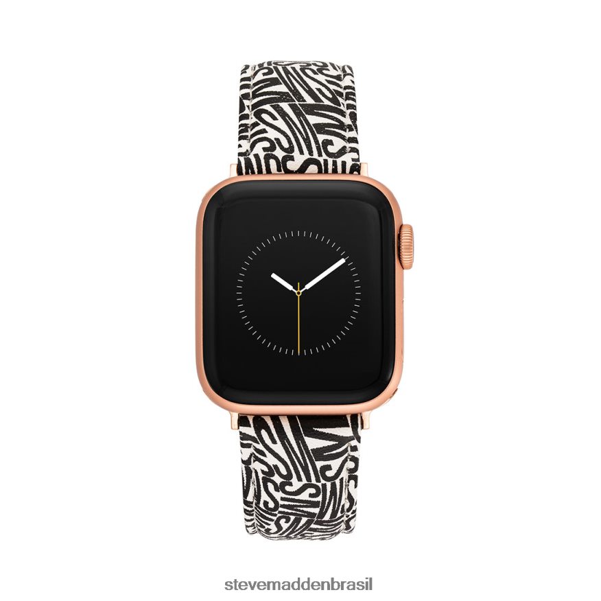 acessório Preto branco unissex Steve Madden pulseira de relógio com logotipo apple watch 42-44mm ZTFPZH840