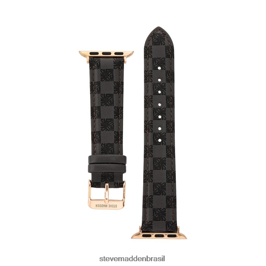 acessório cinza unissex Steve Madden pulseira de relógio com logotipo de bloco apple watch 38-40 mm ZTFPZH842