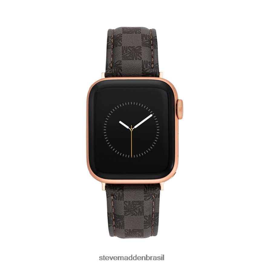 acessório cinza unissex Steve Madden pulseira de relógio com logotipo de bloco apple watch 42-44 mm ZTFPZH837