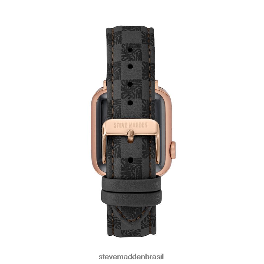 acessório cinza unissex Steve Madden pulseira de relógio com logotipo de bloco apple watch 42-44 mm ZTFPZH837