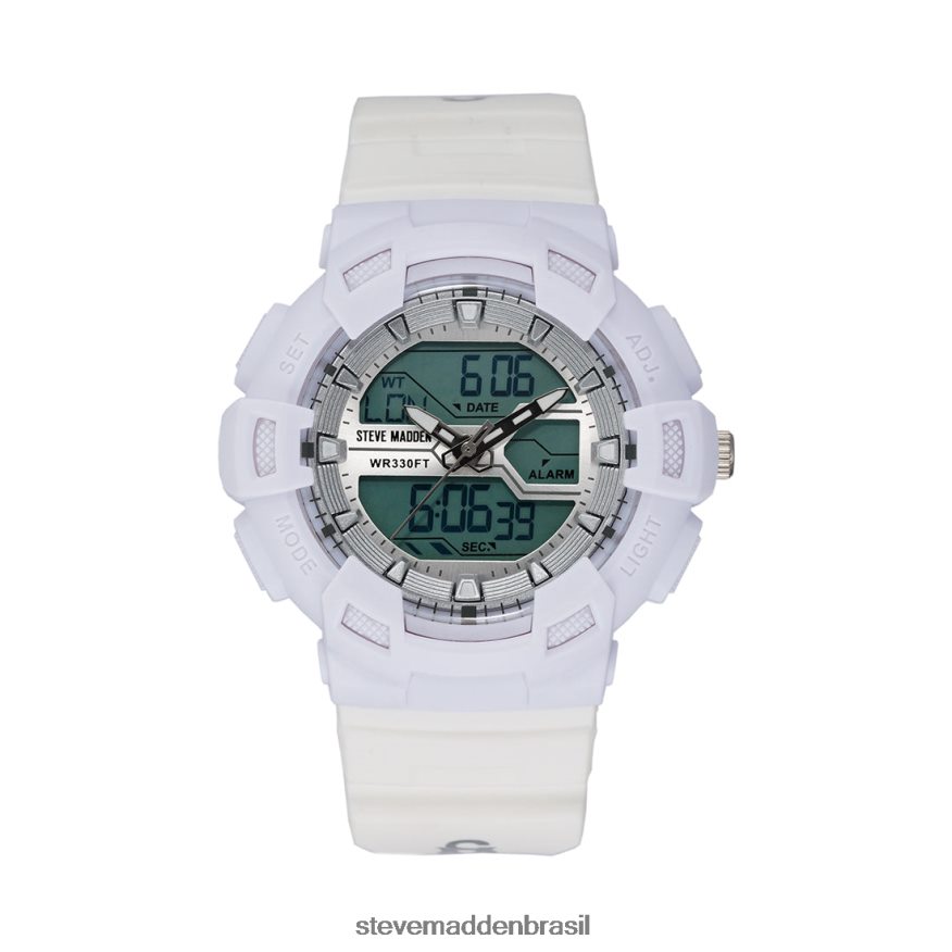 acessório branco unissex Steve Madden relógio esportivo superdimensionado ZTFPZH830