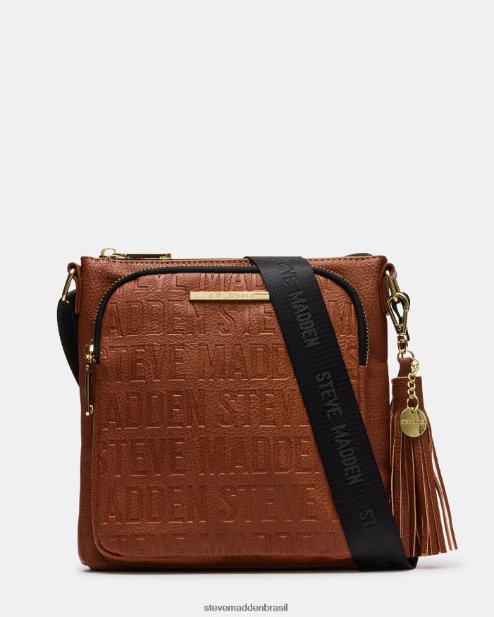 bolsa conhaque unissex Steve Madden logotipo crossbody ZTFPZH368