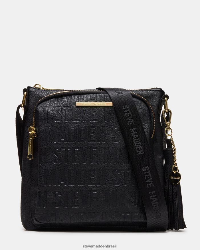 bolsa preto unissex Steve Madden logotipo crossbody ZTFPZH355