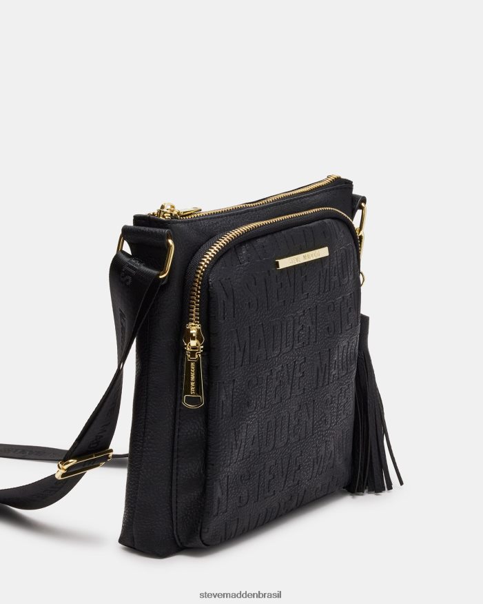 bolsa preto unissex Steve Madden logotipo crossbody ZTFPZH355