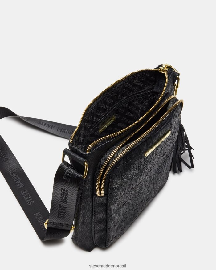 bolsa preto unissex Steve Madden logotipo crossbody ZTFPZH355