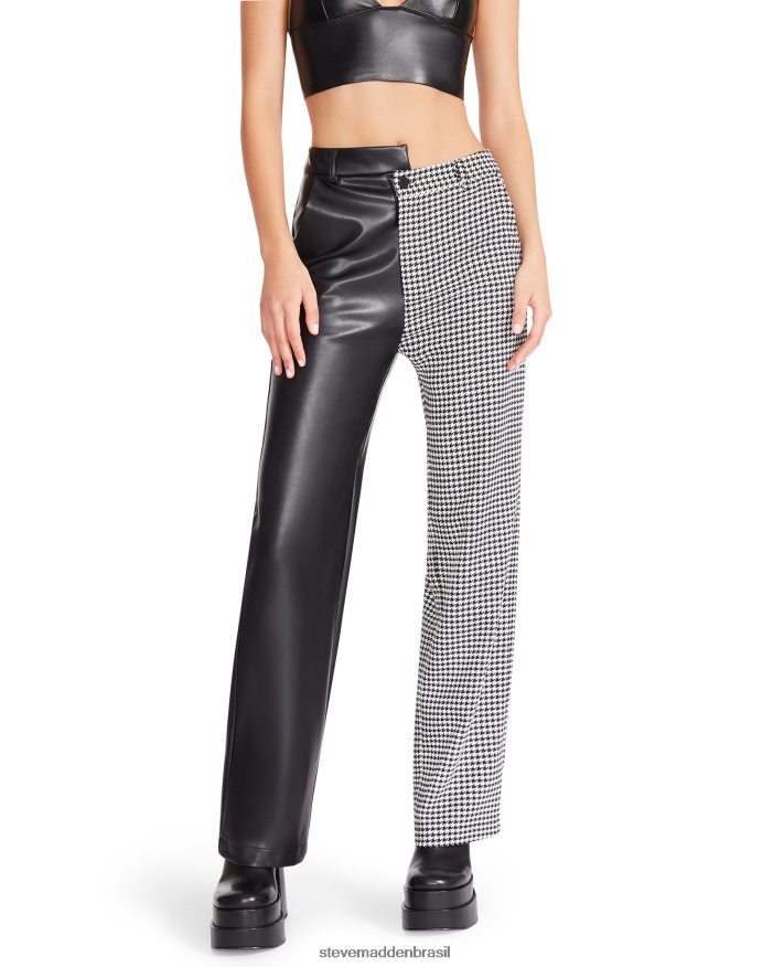 vestindo branco mulheres Steve Madden calça mackenzie houndstooth ZTFPZH685