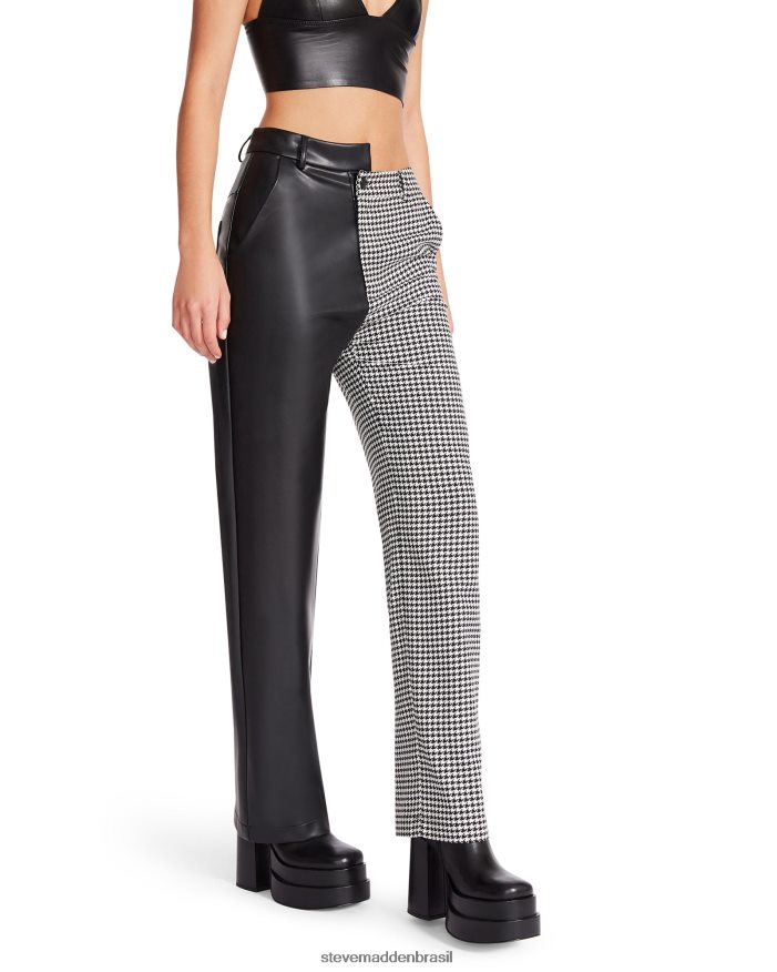 vestindo branco mulheres Steve Madden calça mackenzie houndstooth ZTFPZH685