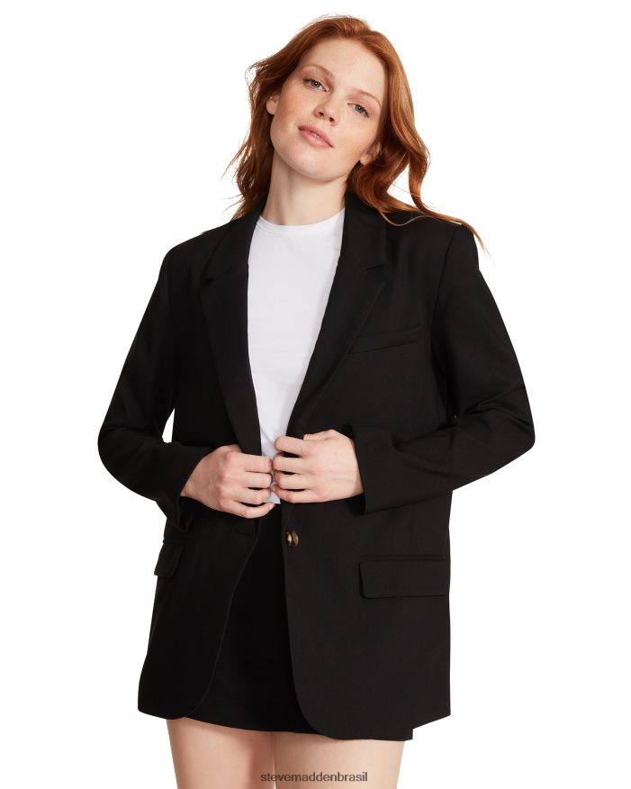 vestindo preto mulheres Steve Madden blazer kaira ZTFPZH579