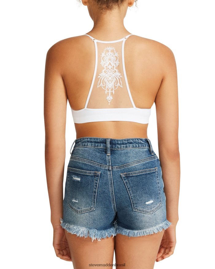 vestindo branco mulheres Steve Madden o bralette de malha ella ZTFPZH745