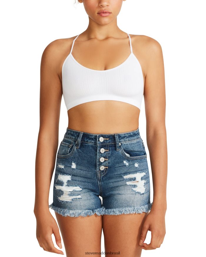 vestindo branco mulheres Steve Madden o bralette de malha ella ZTFPZH745