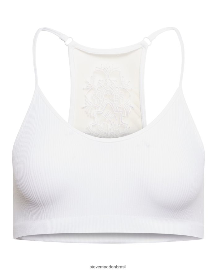 vestindo branco mulheres Steve Madden o bralette de malha ella ZTFPZH745