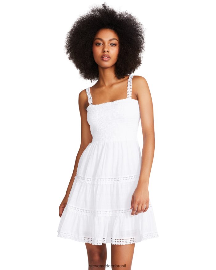 vestindo branco mulheres Steve Madden vestido de camadas felizes ZTFPZH713