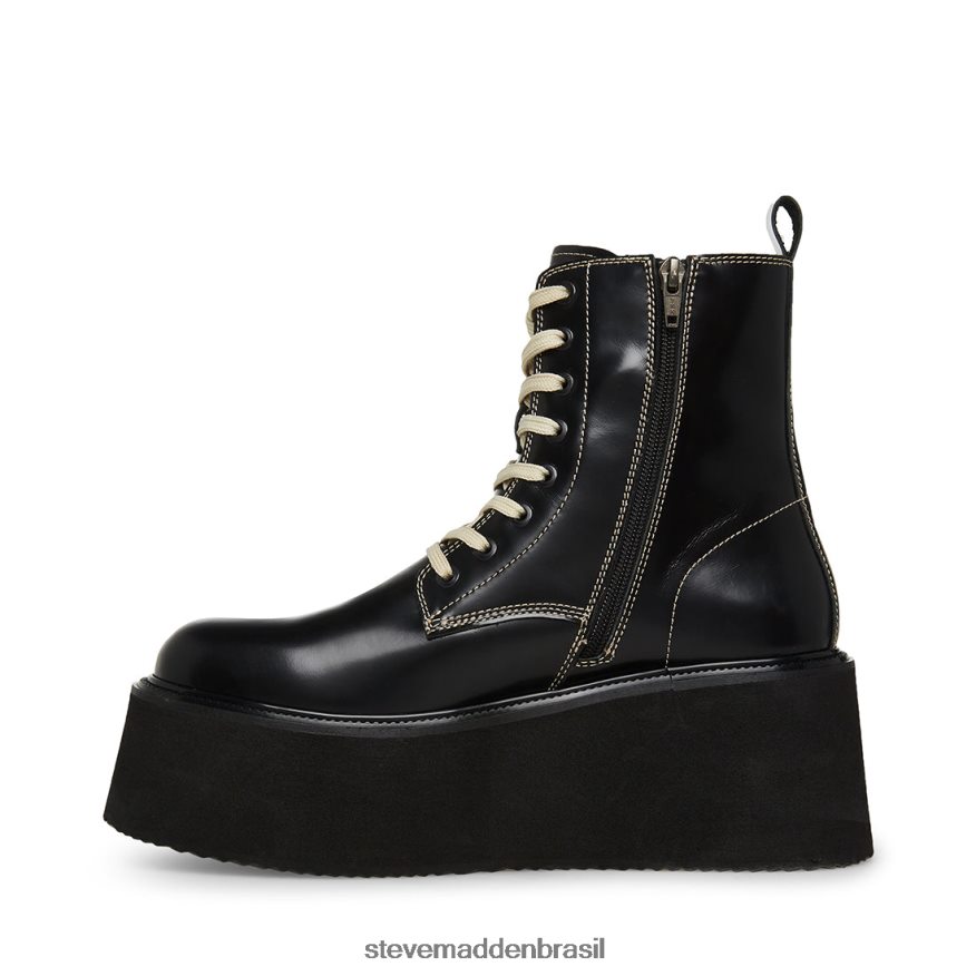 calçados couro branco preto homens Steve Madden lazer ZTFPZH953