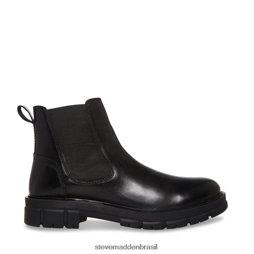 calçados couro preto homens Steve Madden Adônis ZTFPZH969