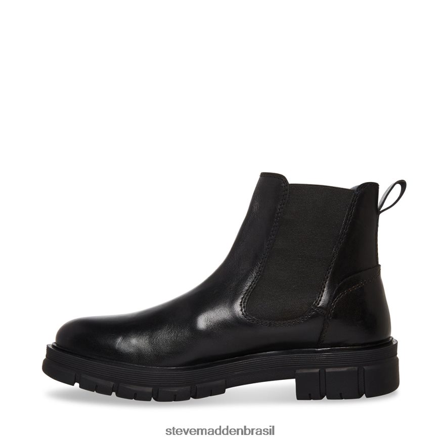 calçados couro preto homens Steve Madden Adônis ZTFPZH969