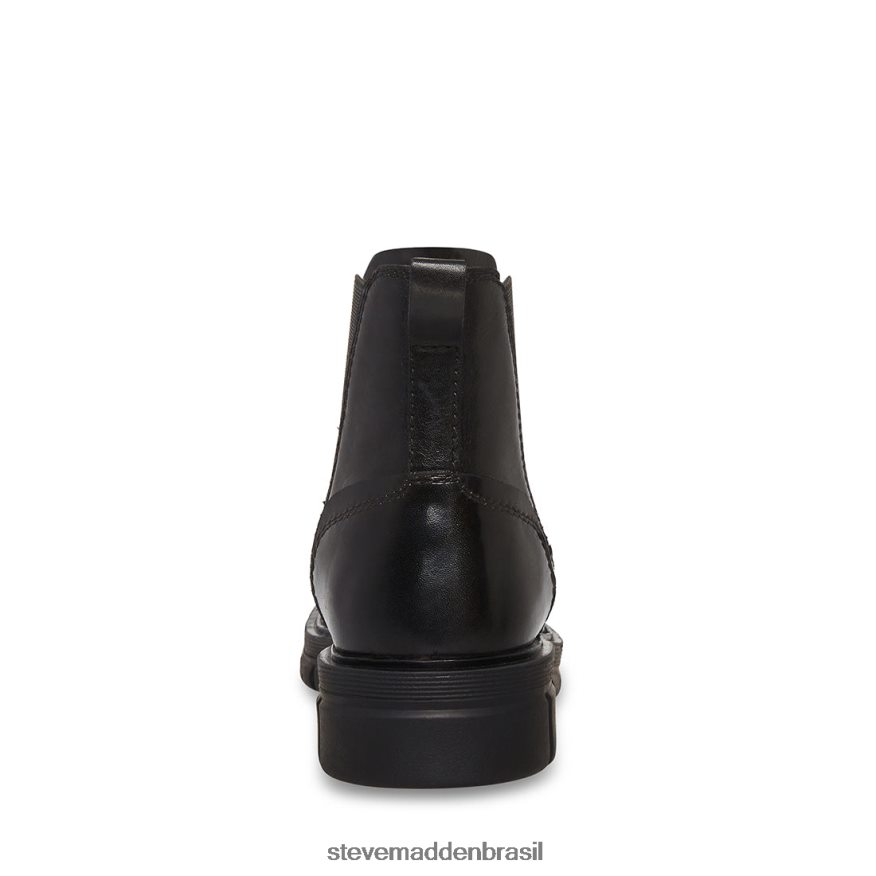 calçados couro preto homens Steve Madden Adônis ZTFPZH969