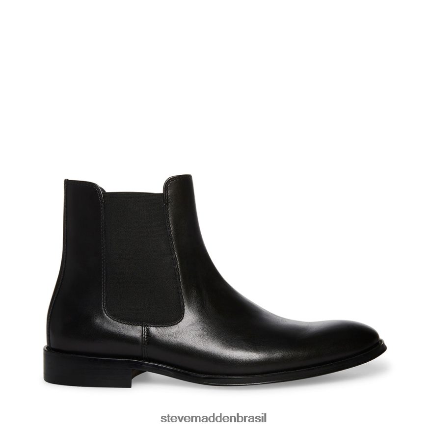 calçados couro preto homens Steve Madden Adão ZTFPZH940