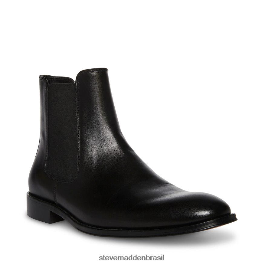 calçados couro preto homens Steve Madden Adão ZTFPZH940