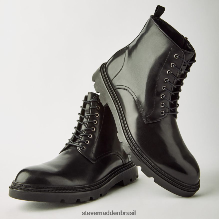 calçados couro preto homens Steve Madden Jessé ZTFPZH955