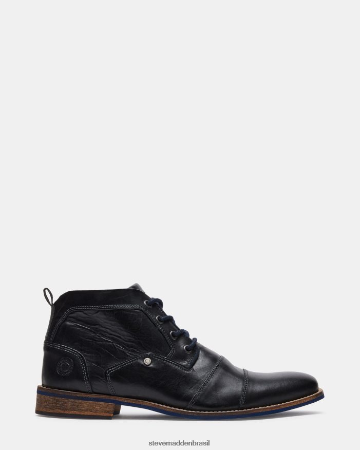 calçados couro preto homens Steve Madden Kramer ZTFPZH939