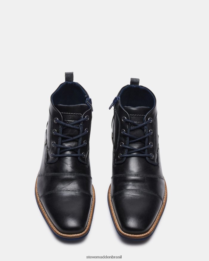 calçados couro preto homens Steve Madden Kramer ZTFPZH939