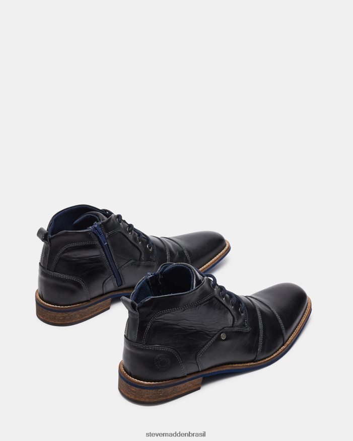 calçados couro preto homens Steve Madden Kramer ZTFPZH939