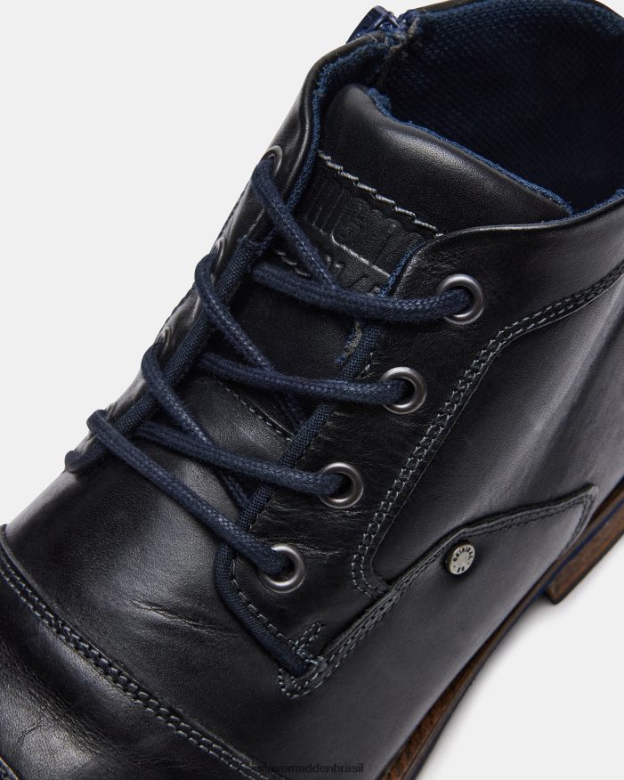 calçados couro preto homens Steve Madden Kramer ZTFPZH939