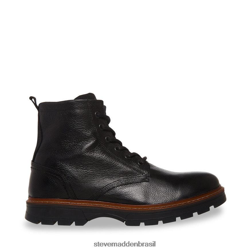 calçados couro preto homens Steve Madden Lúcio ZTFPZH974