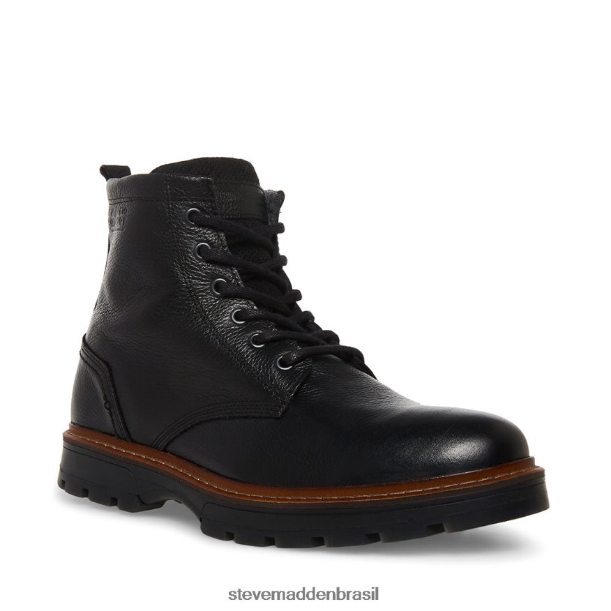 calçados couro preto homens Steve Madden Lúcio ZTFPZH974