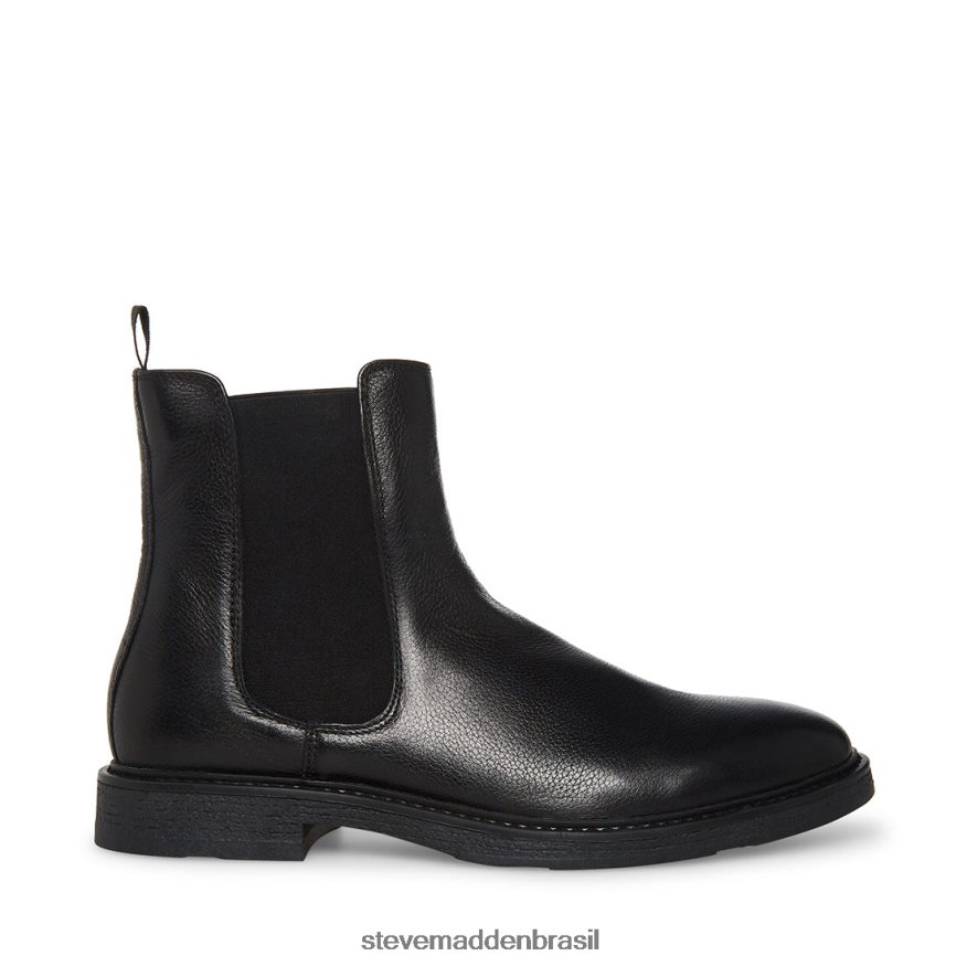 calçados couro preto homens Steve Madden Pedro ZTFPZH971