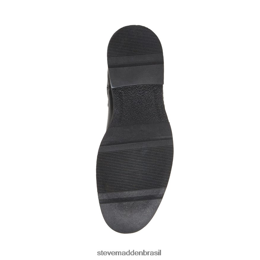 calçados couro preto homens Steve Madden Pedro ZTFPZH971