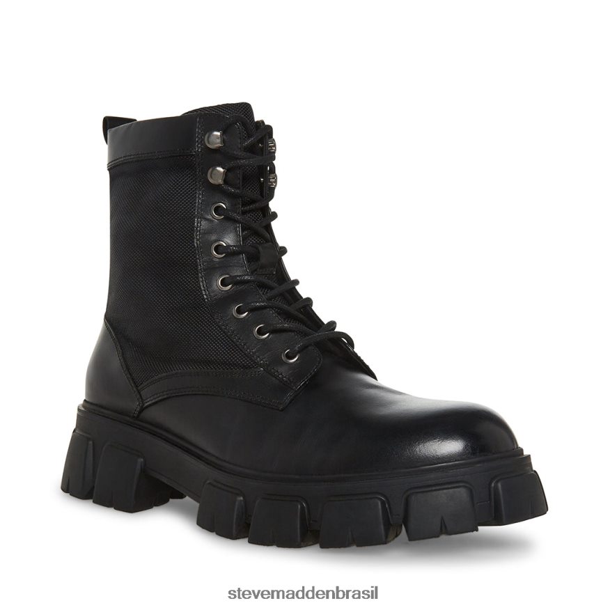 calçados couro preto homens Steve Madden cortina ZTFPZH935