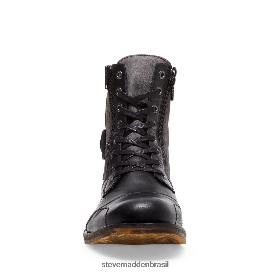 calçados couro preto homens Steve Madden desviar ZTFPZH979