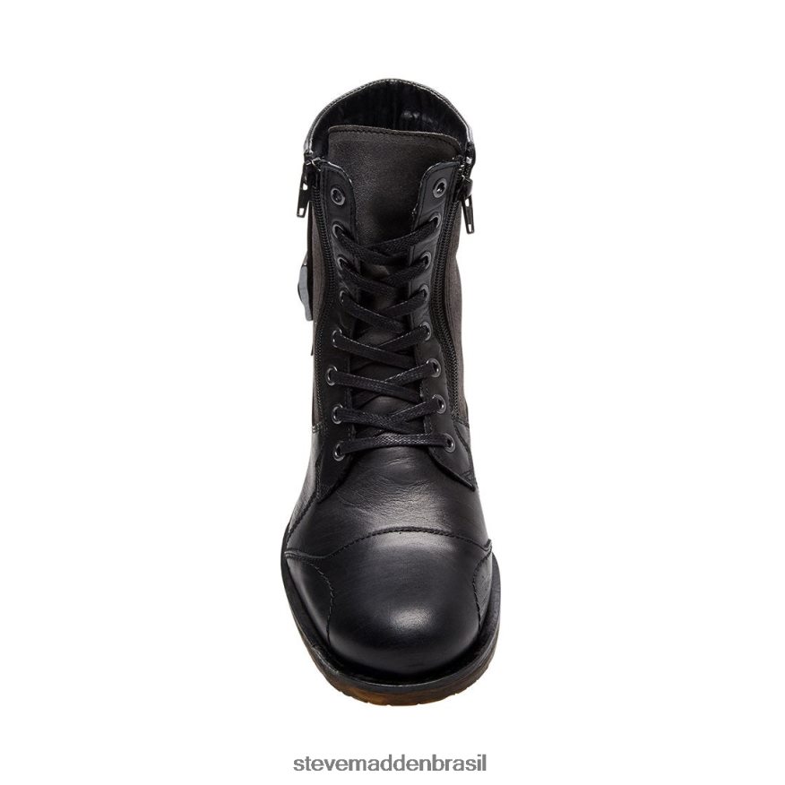 calçados couro preto homens Steve Madden desviar ZTFPZH979