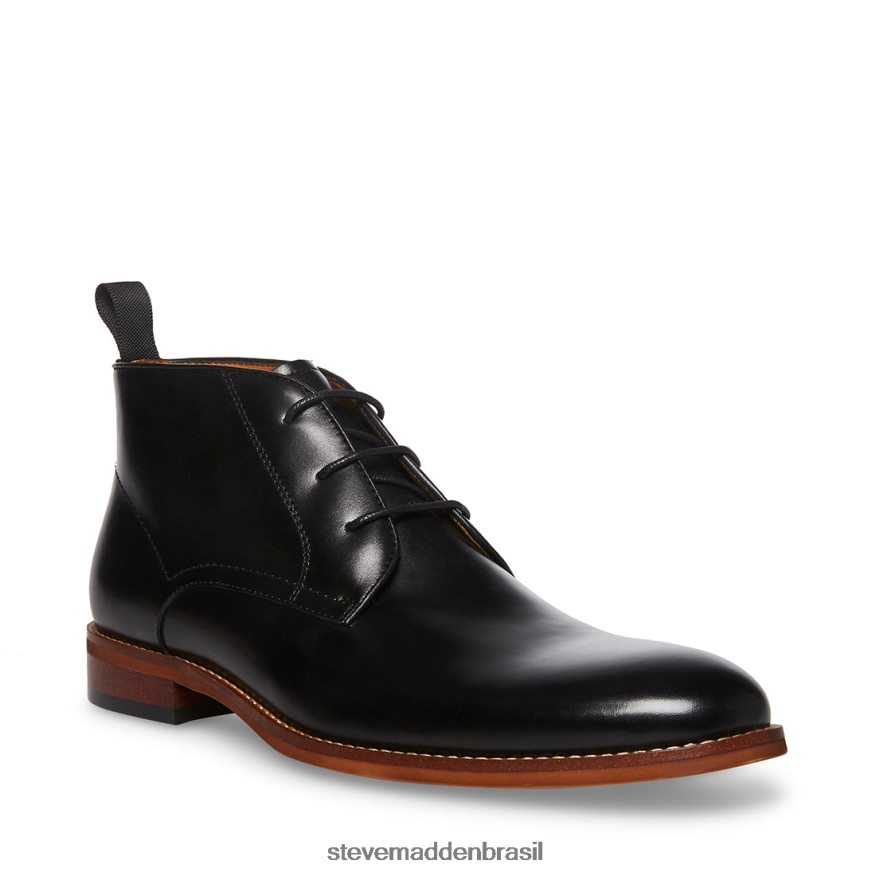 calçados couro preto homens Steve Madden favorito ZTFPZH941