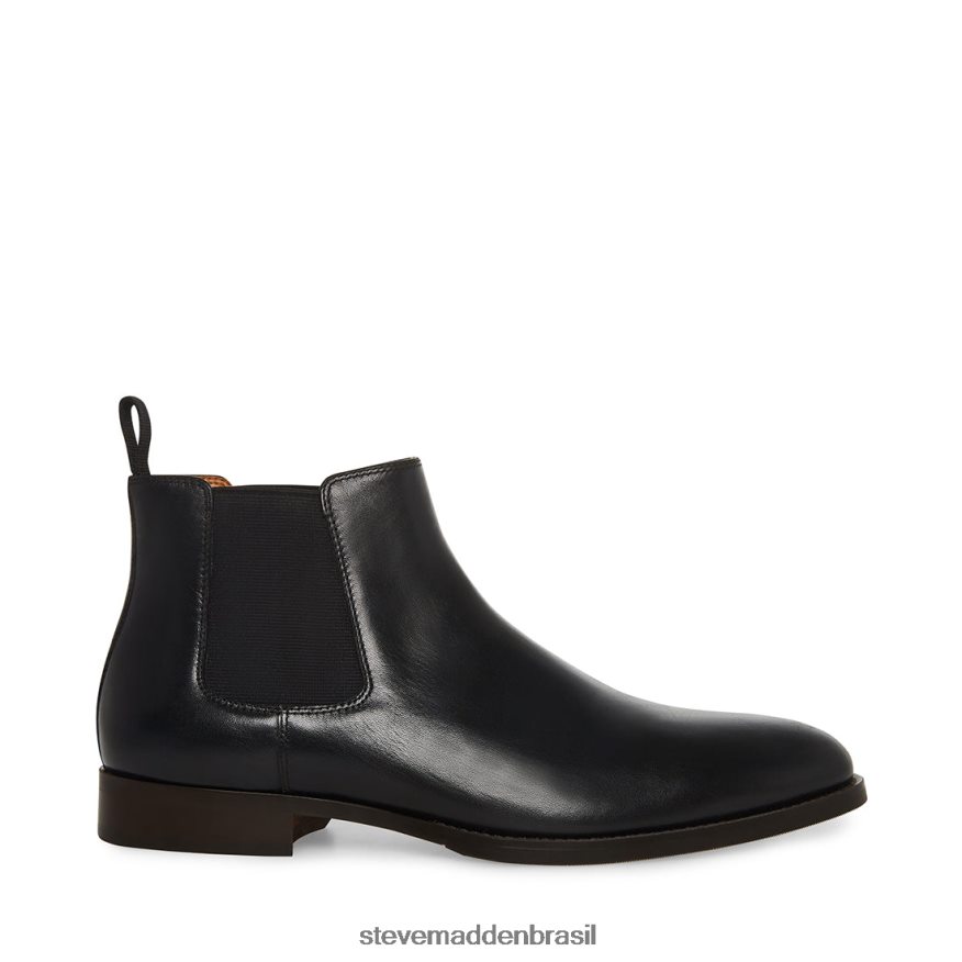 calçados couro preto homens Steve Madden ágata ZTFPZH949