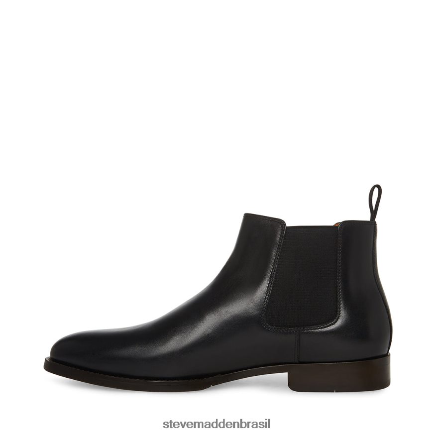 calçados couro preto homens Steve Madden ágata ZTFPZH949