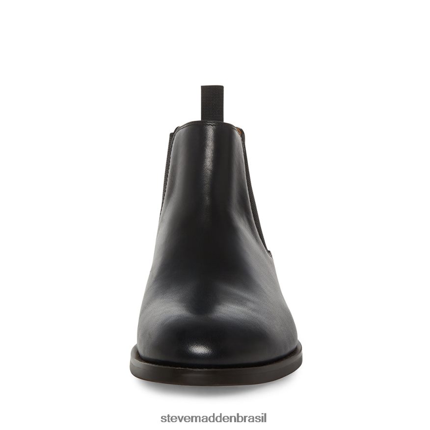 calçados couro preto homens Steve Madden ágata ZTFPZH949