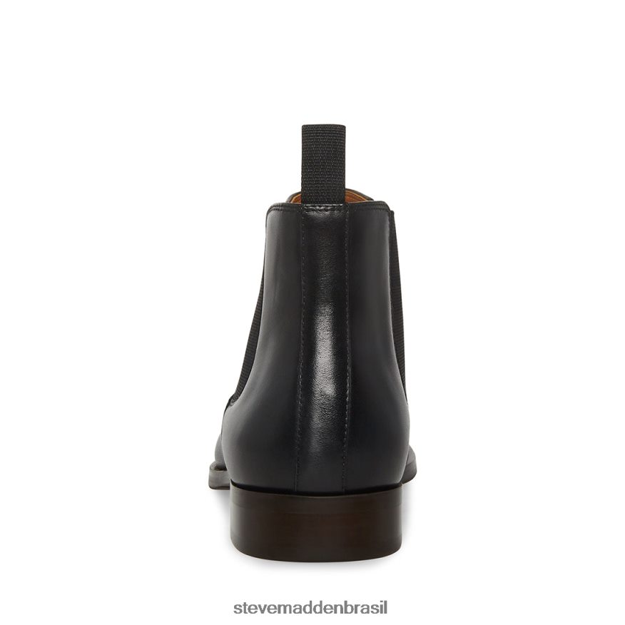 calçados couro preto homens Steve Madden ágata ZTFPZH949