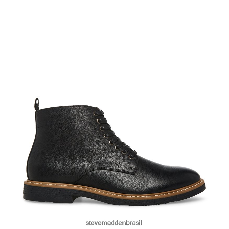 calçados couro preto homens Steve Madden mitchell ZTFPZH958