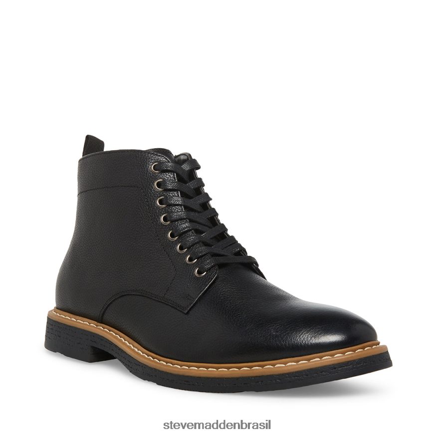 calçados couro preto homens Steve Madden mitchell ZTFPZH958