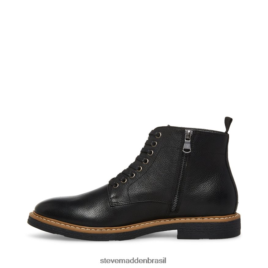 calçados couro preto homens Steve Madden mitchell ZTFPZH958