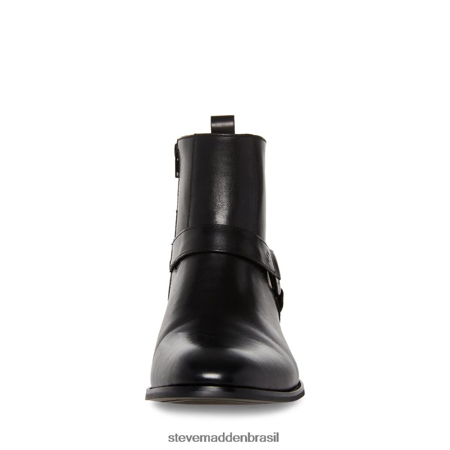 calçados couro preto homens Steve Madden traço ZTFPZH932