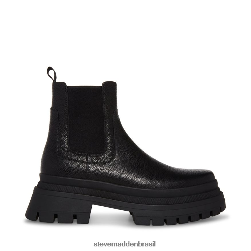 calçados couro preto homens Steve Madden zap ZTFPZH931