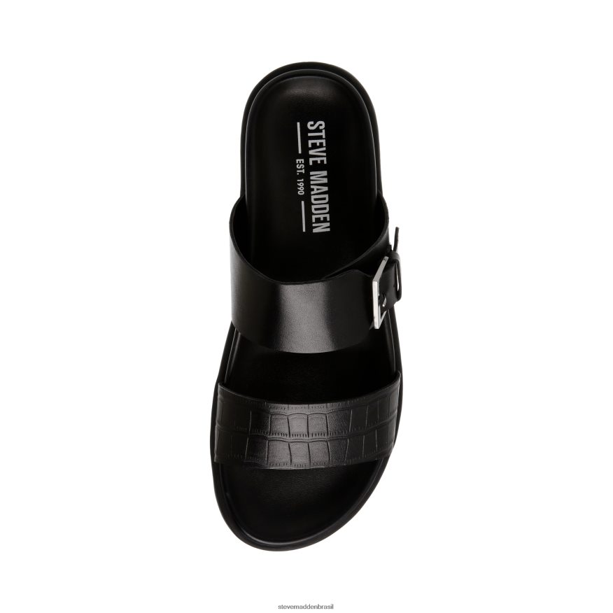 calçados couro preto homens Steve Madden cadmo ZTFPZH1081