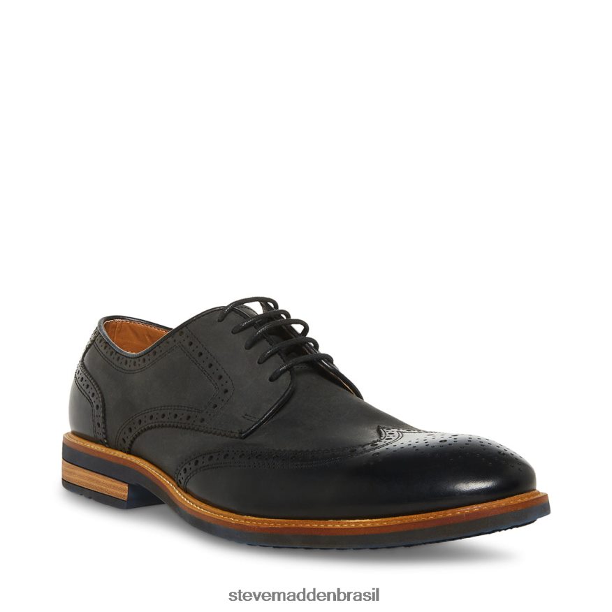 calçados couro preto homens Steve Madden Kadynn ZTFPZH1039