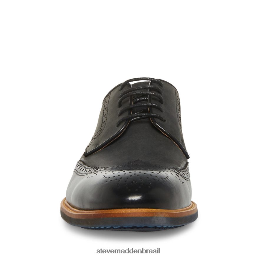 calçados couro preto homens Steve Madden Kadynn ZTFPZH1039