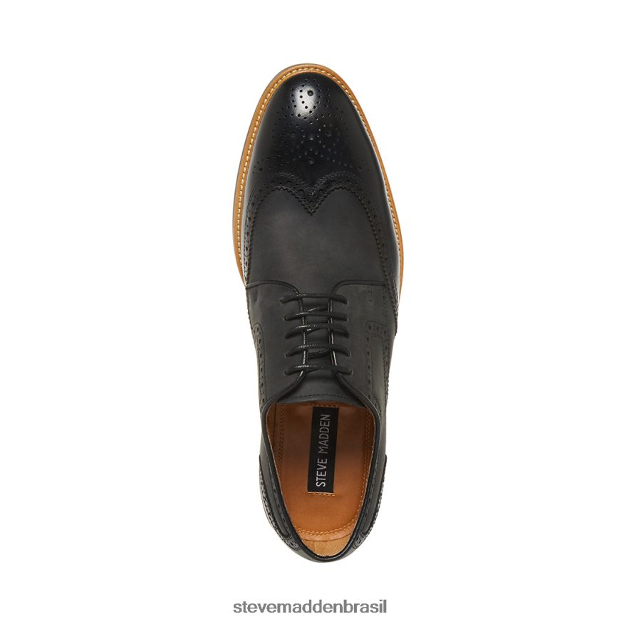 calçados couro preto homens Steve Madden Kadynn ZTFPZH1039